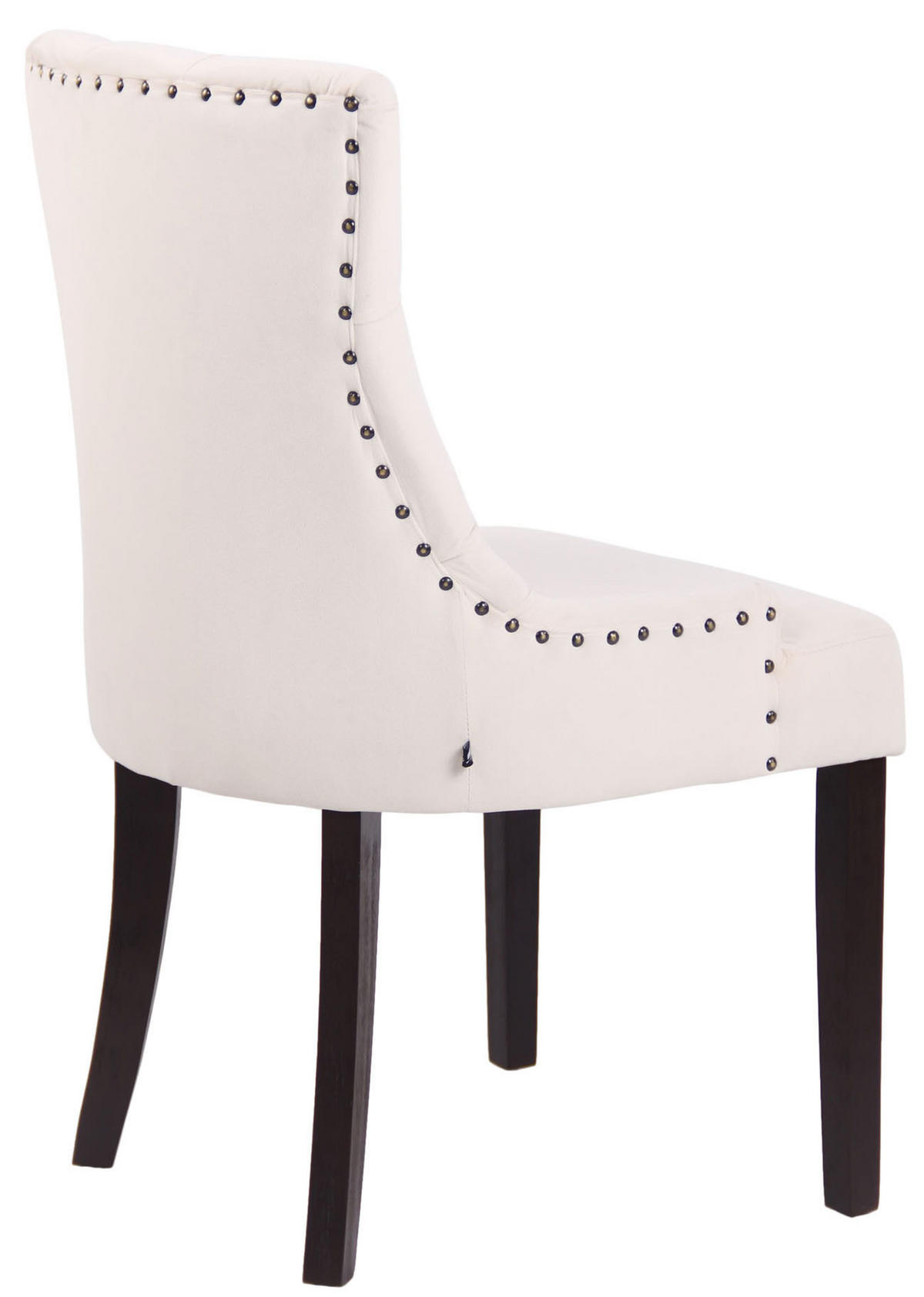 WOHNZIMMERSTUHL 4er Set Samt creme - Creme, Holz/Textil (55/92/58cm) - CLP