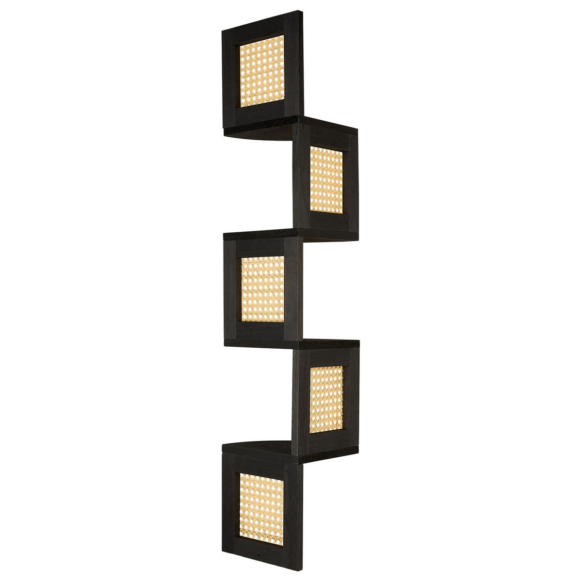 REGAL mit 4 Ebenen Schwarz Alder - Schwarz/Braun, Holz (19/101/19cm) - Beliani