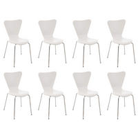 BESUCHERSTUHL 8er Set Holz weiß - Weiß, Holz/Metall (45/85/49cm) - CLP