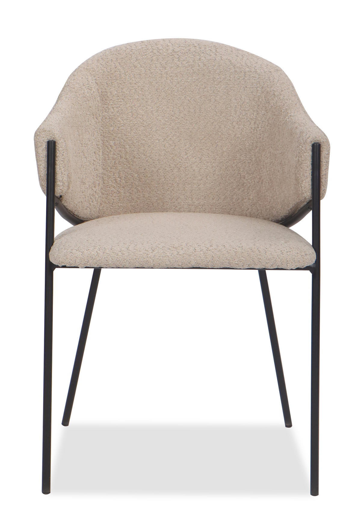 STUHL BUENO gespolsterter - beige - Glamour Chenille - Beige/Schwarz, Textil/Metall (55/83/56cm) - NEW HOME