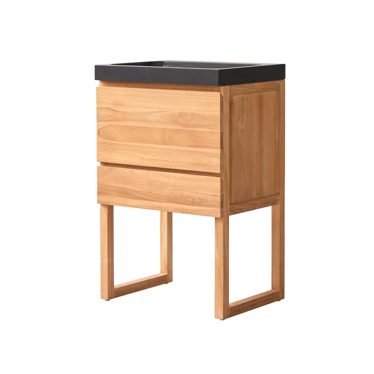 BADEZIMMERMÖBEL Edgar Hellbraun aus Teak - Hellbraun, Holz (60/88/45cm) - Tikamoon