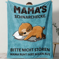 KUSCHELDECKE Mama Geschenk Blau - Blau, Textil (127/152.4cm)