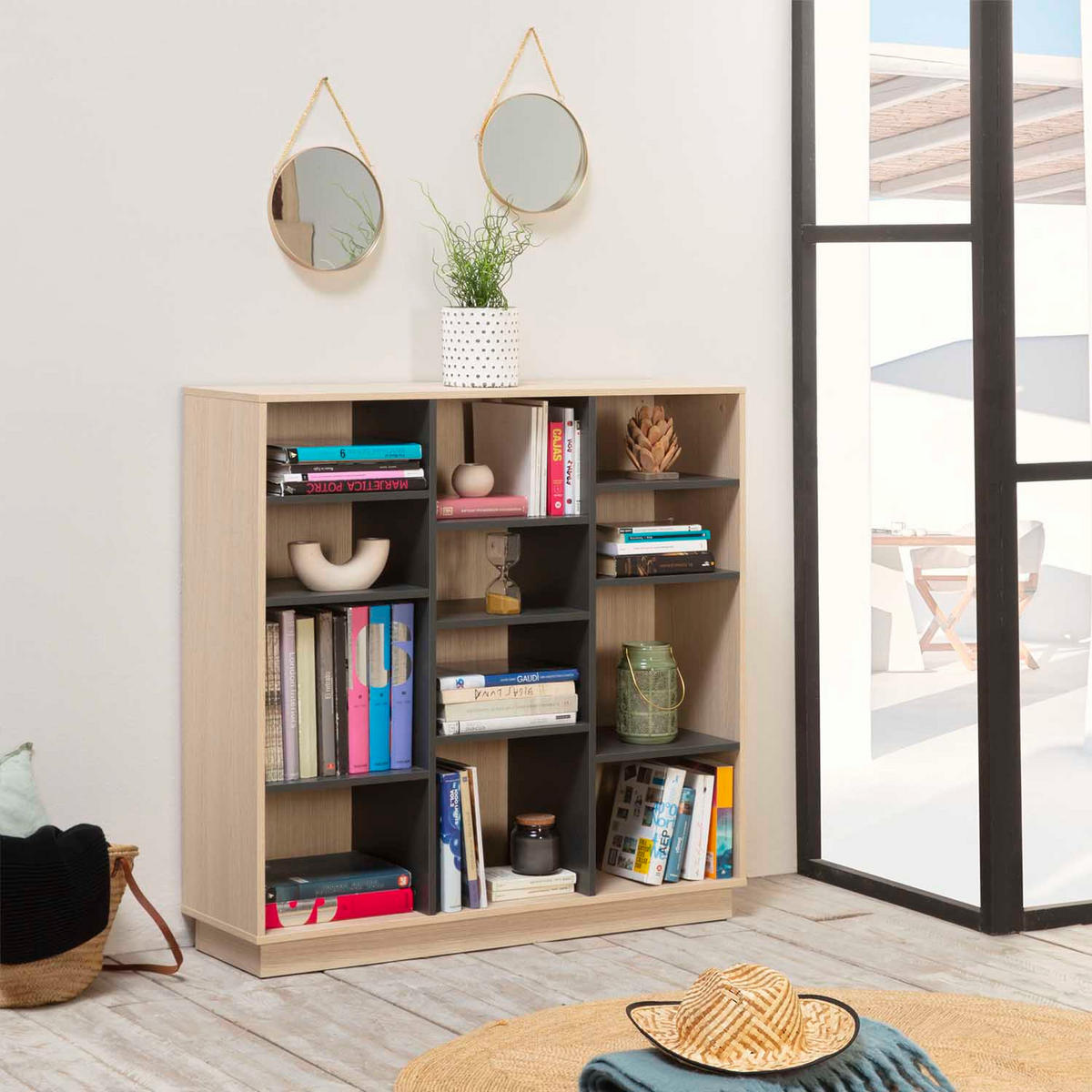 REGAL Vigo 110x110 cm, Farbe Eiche - Honigeiche, Holzwerkstoff (110/110/33cm) - VS Venta-stock