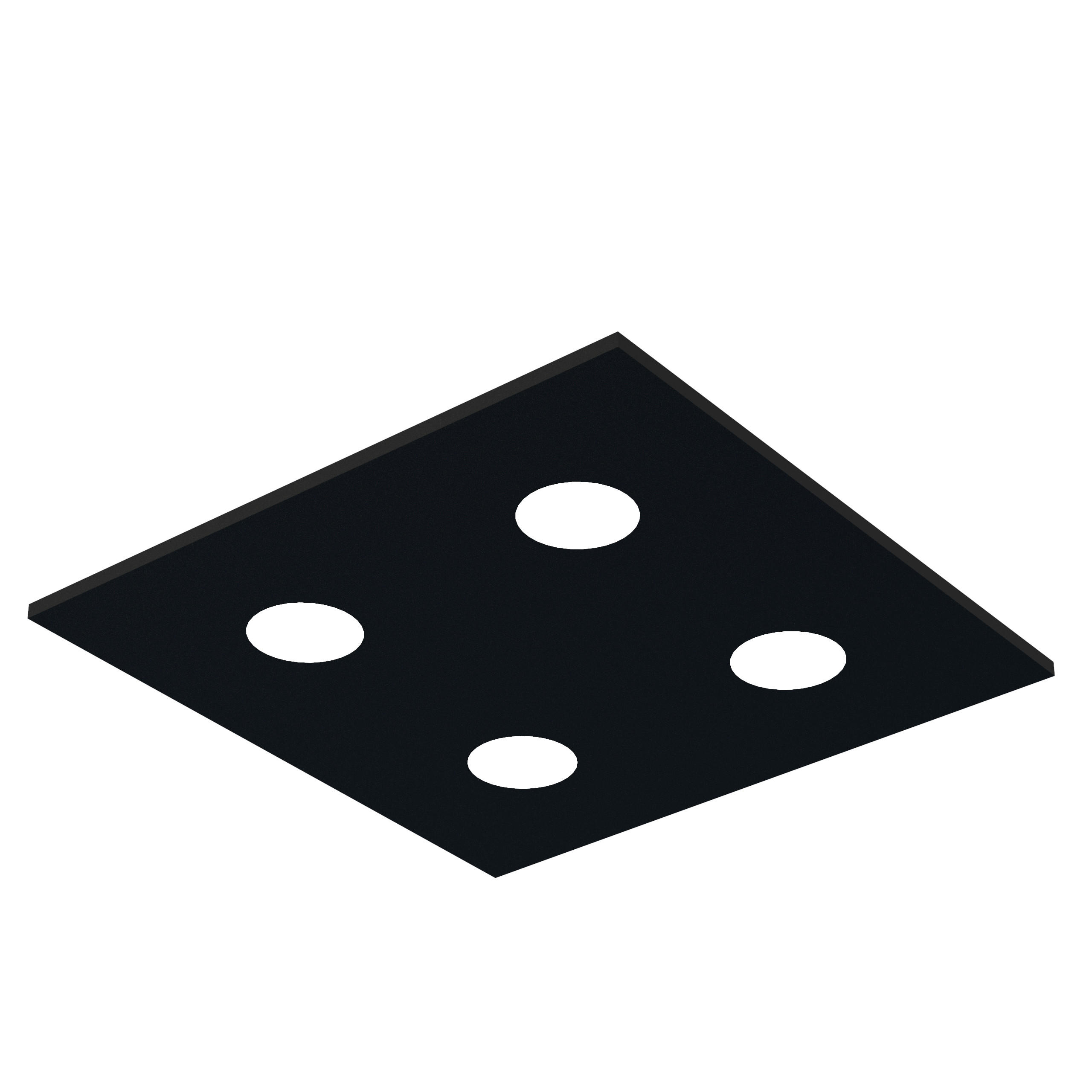DECKENLEUCHTE - Schwarz, Metall (40/40/4cm) - Lumicom