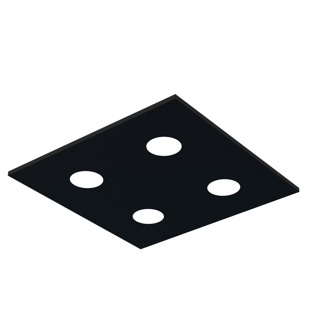 DECKENLEUCHTE - Schwarz, Metall (40/40/4cm) - Lumicom