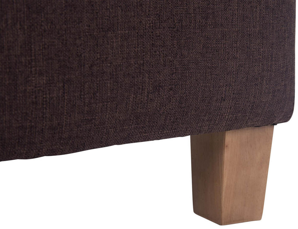 SITZWÜRFEL eckig 45/45/46 cm Stoff braun - Naturfarben/Braun, Holz/Textil (45/46/45cm) - CLP