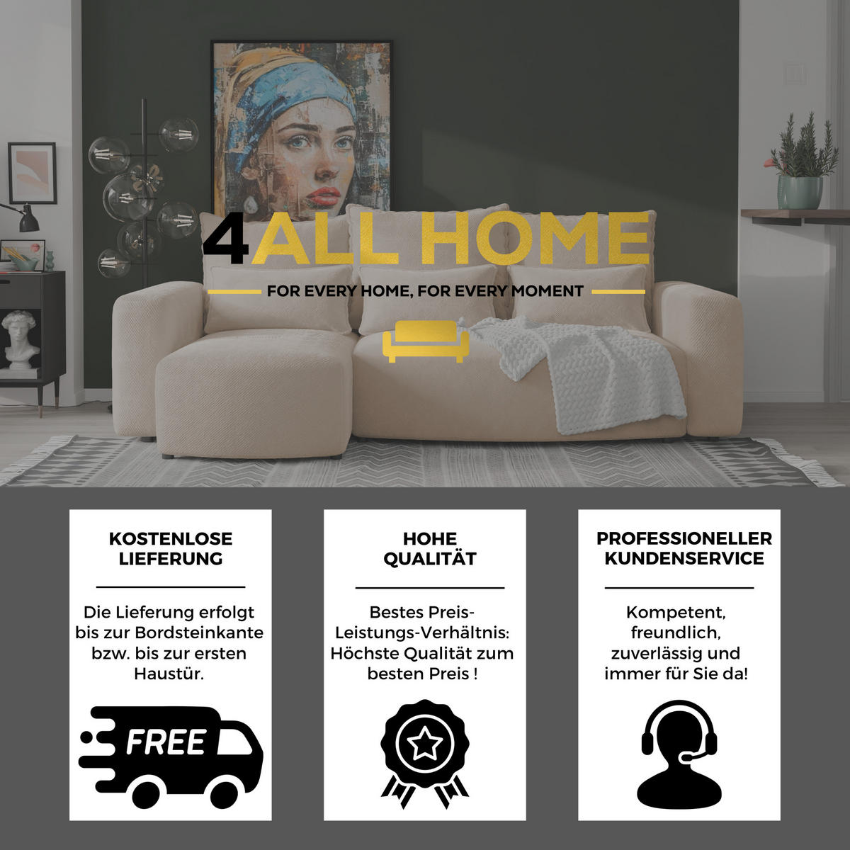 ECKSOFA Travis mit Bettkasten und Schlaffunktion, L-Form, Cord, Universal - Hellrosa, Holzwerkstoff (248/148cm) - 4ALL HOME