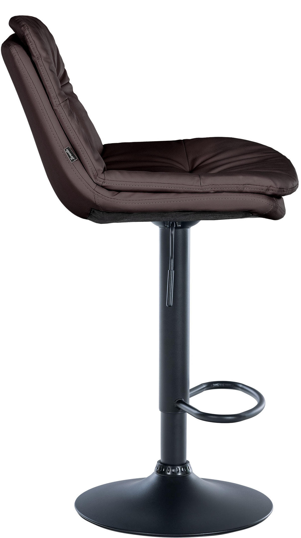BARHOCKER Lederlook braun - Schwarz/Braun, Textil (46/92/54cm) - CLP