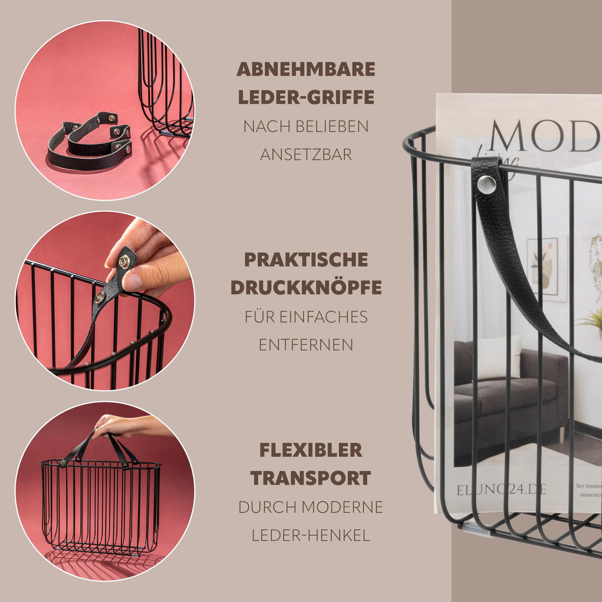 ZEITUNGSSTÄNDER, schwarz - Schwarz, Metall (36/26.5/15.5cm) - eluno