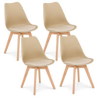 ESSZIMMERSTÜHLE ABBY 4er-Set champagne - Champagner, Textil (49/82/53cm) - IDIMEX