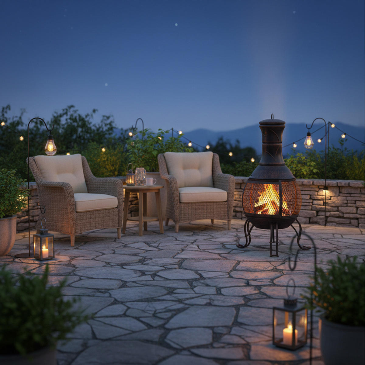 AZTÉCKY pec - viacfarebná, kov (45/89/45cm) - Relaxdays