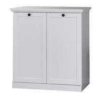 KOMMODE weiß 81 x 88 cm, SCHUHSCHRANK im Landhaus-Stil - Silberfarben/Weiß, Holzwerkstoff/Metall (81/88/41cm) - Top.Furn