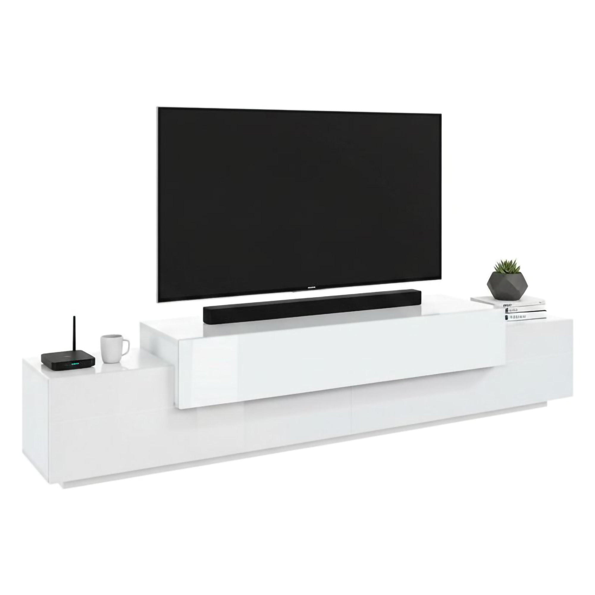 FERNSEHSCHRANK Glänzendes Weiß 45/240/52 cm - Weiß, Holzwerkstoff (240/52/45cm) - DMORA