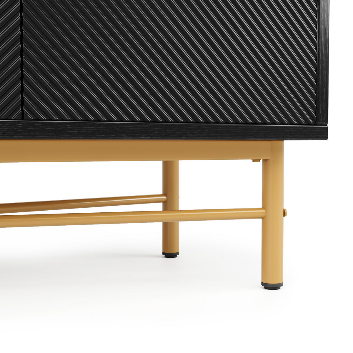 SIDEBOARD mit 2 Türen & 3 Schubladen, Schwarz & Holzoptik, 120 x 40 x 80 cm - Schwarz, Holzwerkstoff/Metall (160/82/40cm) - Urban Meuble