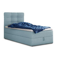 BOXBETT Best Mini - 90x200 - blau (Vidar 83, Webstoff) - Blau/Schwarz, Holz/Holzwerkstoff (90/200cm) - Sofnet