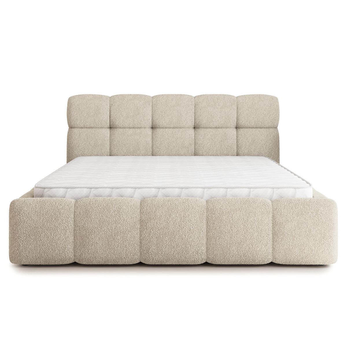 POLSTERBETT FARU Q 180x200 cm mit Bettkästen - Creme - Creme, Holz (180/200cm) - MASSENO