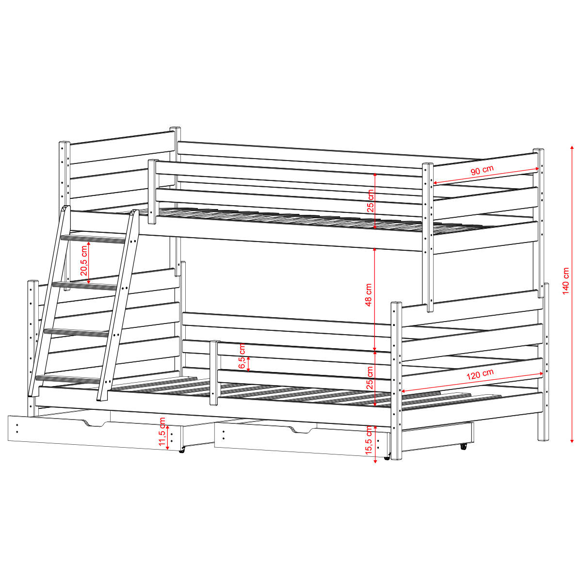 POSTEĽ 120/200 Léo Hnedá - hnedá, drevo (120/200cm) - Petits-meubles