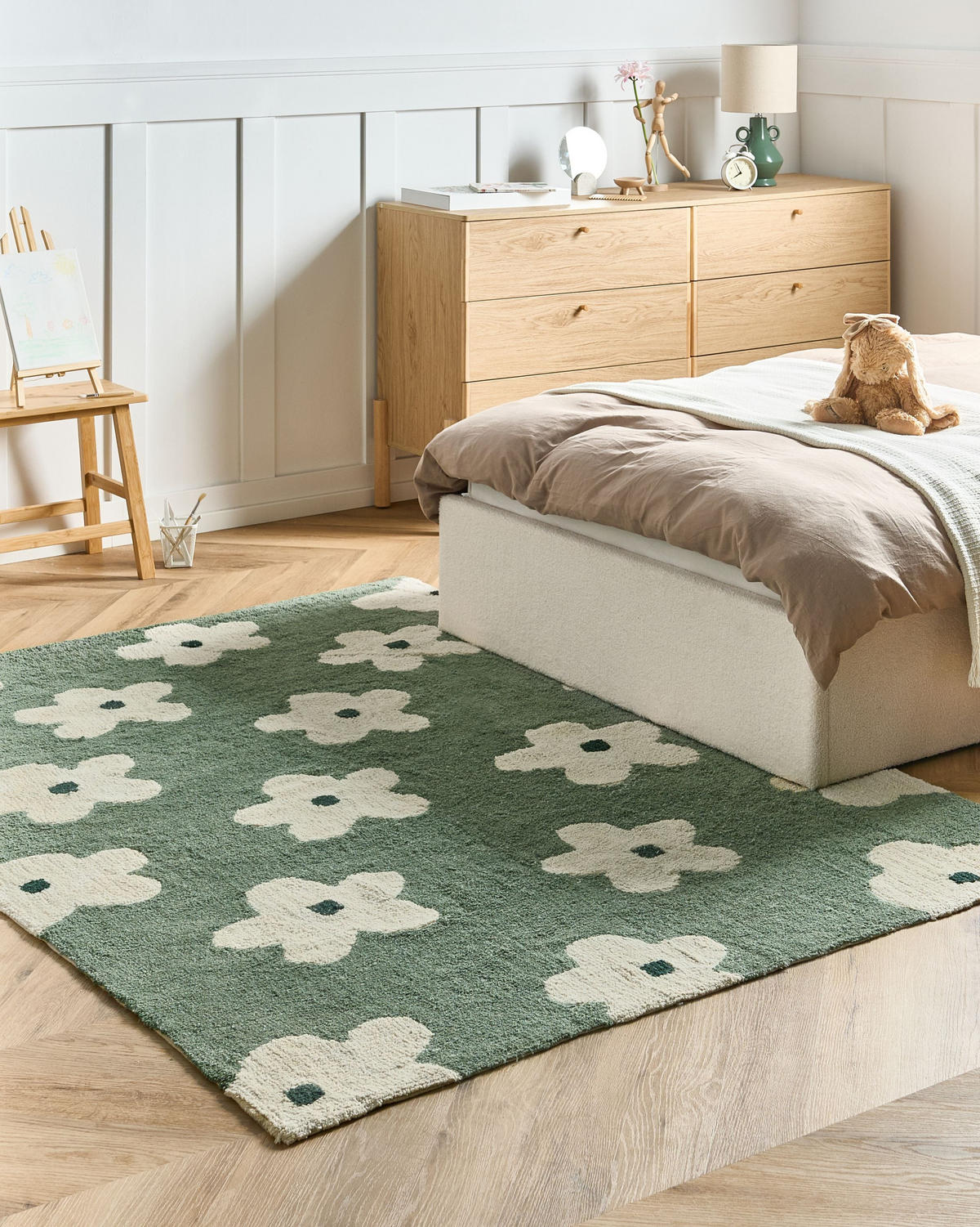 DĚTSKÝ KOBEREC Zelený 160/230 cm Bavlna Mokhva - zelená barva, textil (160/230cm) - Beliani