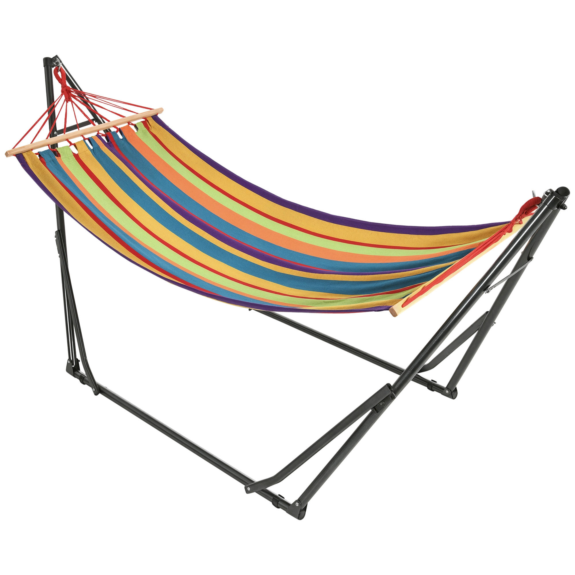 HÄNGEMATTE DE-13578 2-in-1 mit Wäscheständerfunktion Mehrfarbig - Multicolor, Metall (100/94/270cm) - ComfortXL