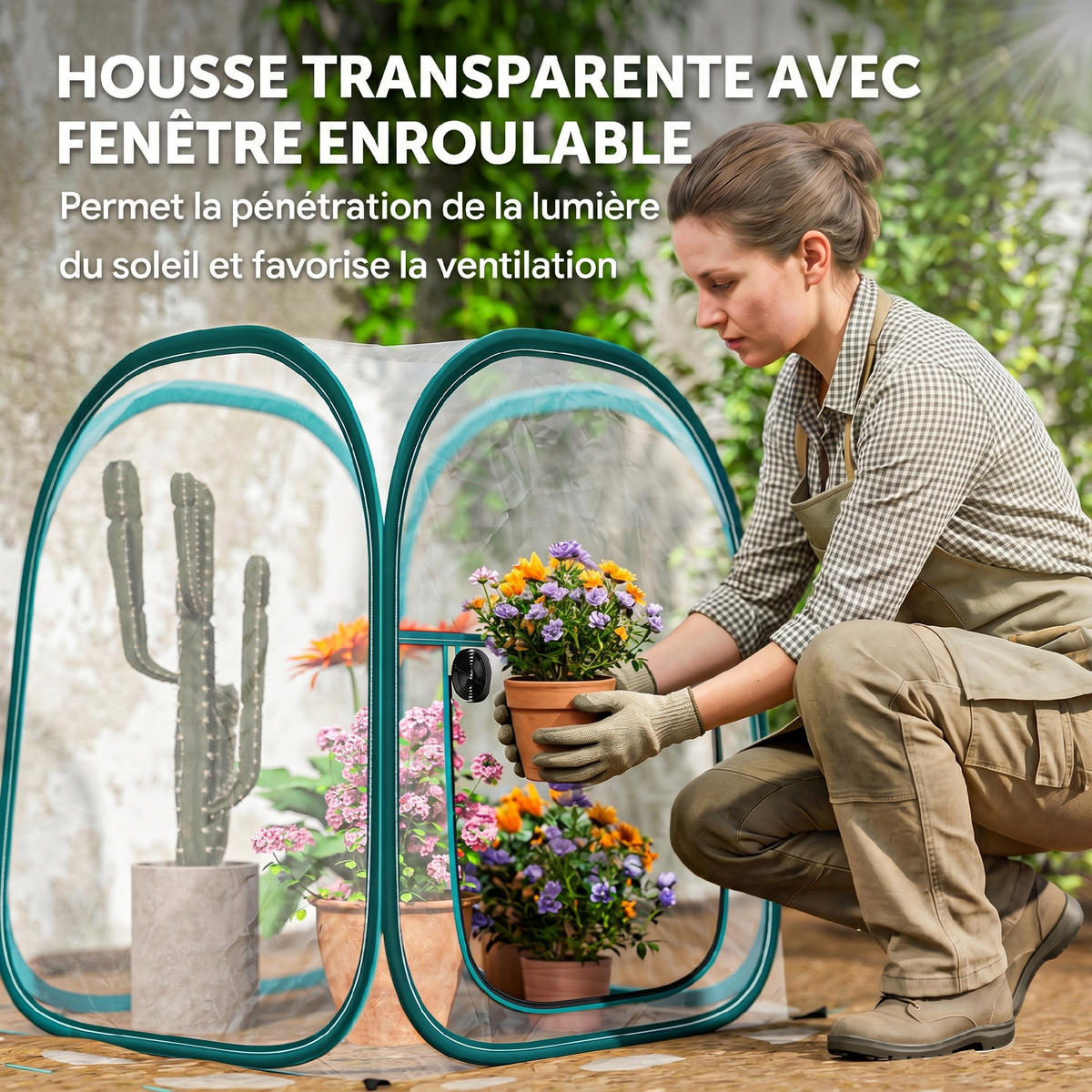 MINI-GEWÄCHSHAUS, Pop-up, PVC, transparent, 70x70x80cm, für Gemüse - Multicolor, Kunststoff (70/80/70cm) - FORIOUS
