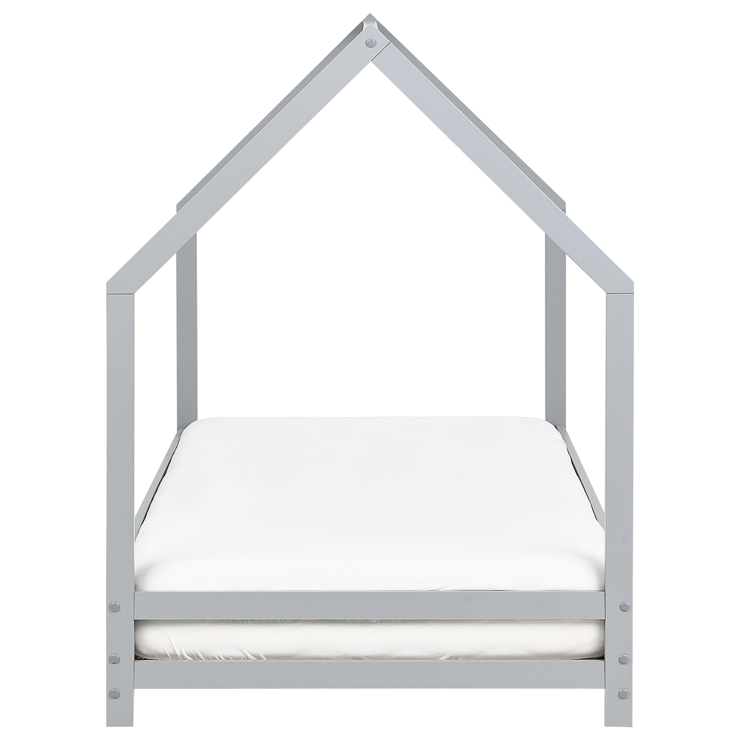 KINDER-HAUSBETT Grau 90-200 cm Appy - Grau, Holz (90/200cm) - Beliani
