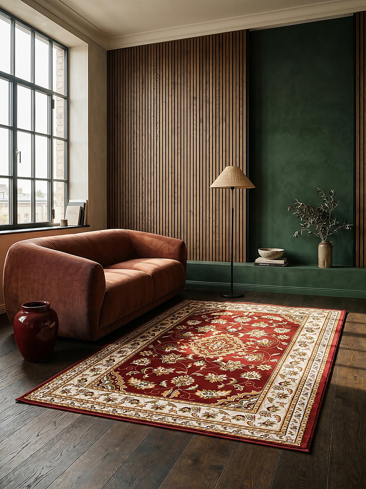 TEPPICH GLAZERT, klassisch-floral, Rot, 200 x 290 cm - Rot, Textil (200/290cm) - KADIMA DESIGN