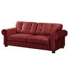3-SITZER SOFA - Samt - Rot, Textil (250/93/100cm) - home24