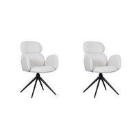 ESSZIMMERSTUHL Vidar Beige 62/58/91 cm 2er-Set - Beige, Textil (58/91/62cm) - LABEL51