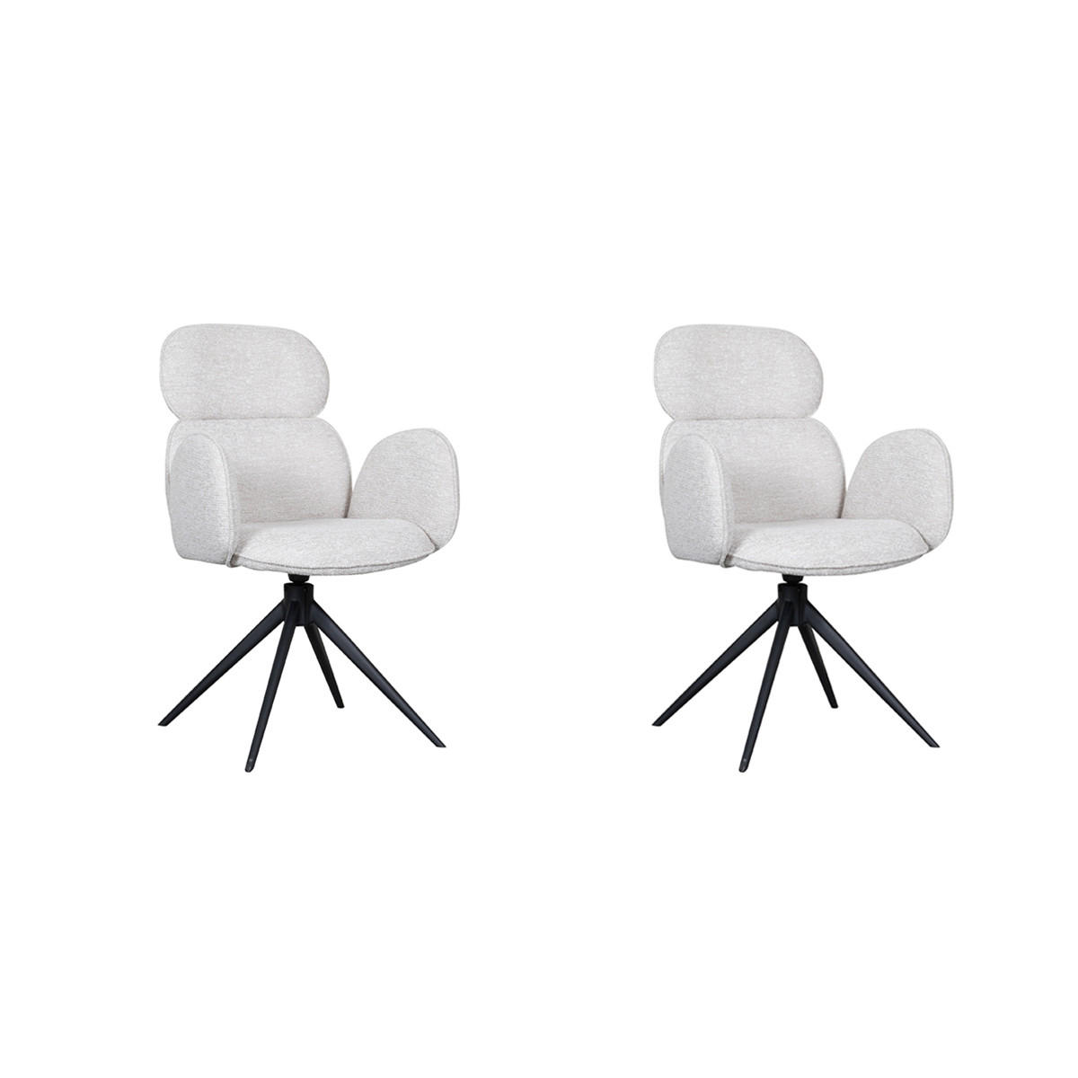 ESSZIMMERSTUHL Vidar Beige 62/58/91 cm 2er-Set - Beige, Textil (58/91/62cm) - LABEL51