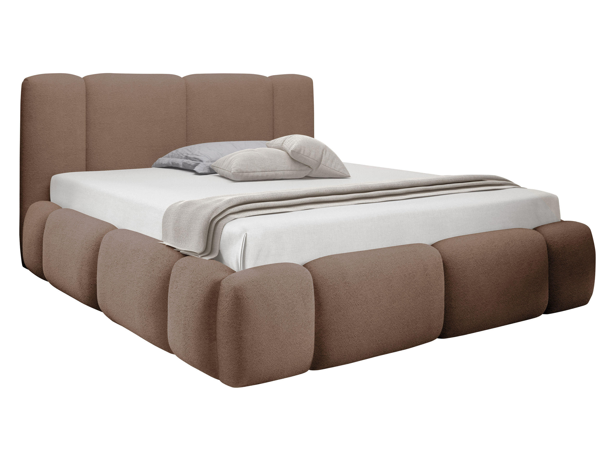 POLSTERBETT Bianco Boucle - Braun, Holz/Textil (120/200cm) - MIRJAN24