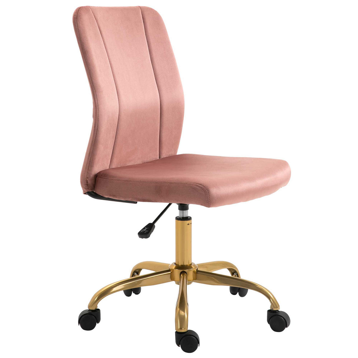 DREHSTUHL DE-11664 Samt Rosa mit Goldgestell - Roségold, Textil (60/102/56cm) - ComfortXL