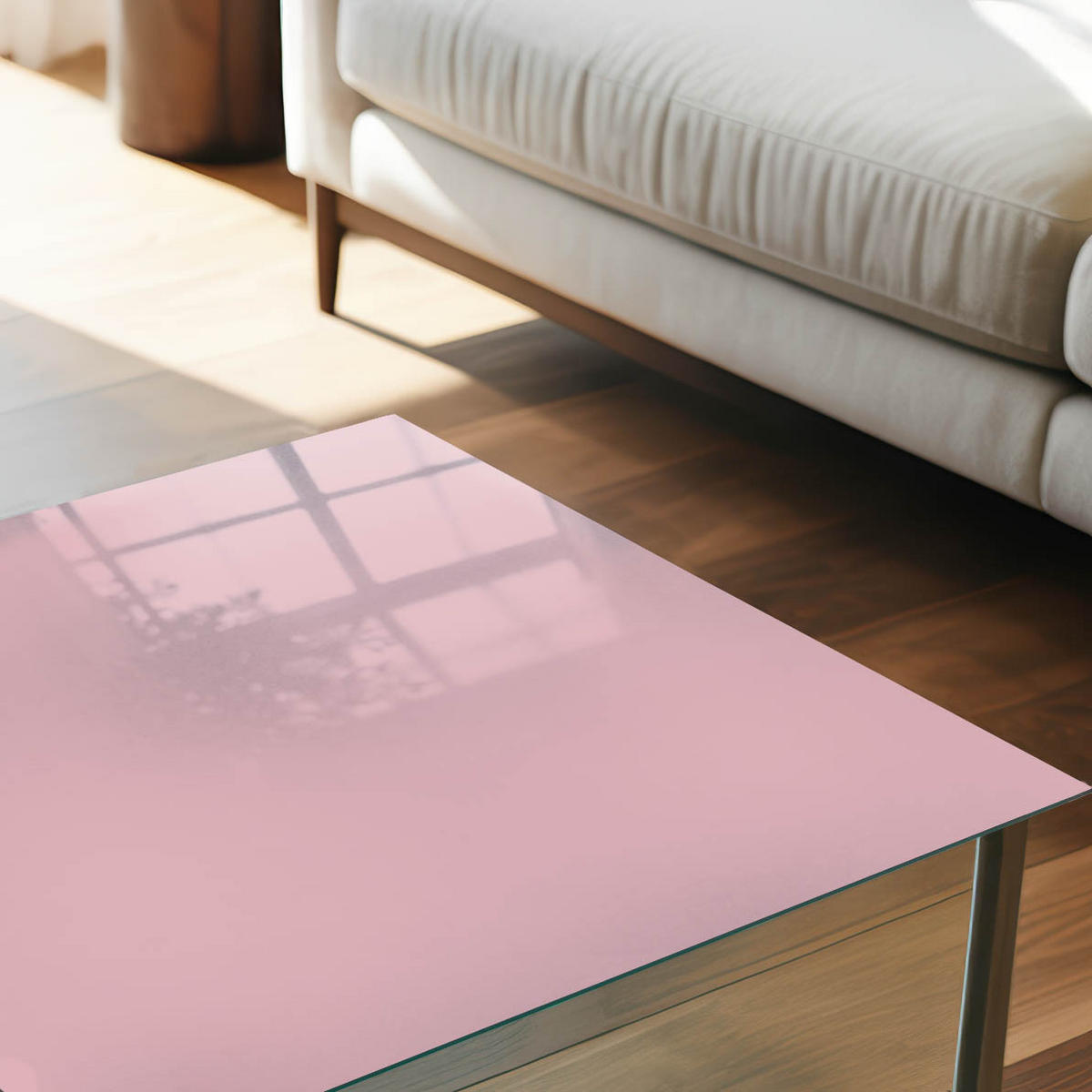 TISCHPLATTE 50x50 cm – Hellrosa - Grün, Glas (50/50/0.4cm) - Wallfluent
