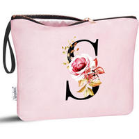 KOSMETIKTASCHE mit Initialdruck Pink S - Rosa, Textil (4/20/25cm)