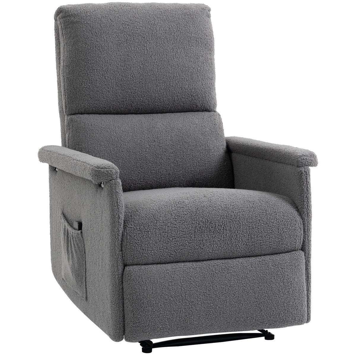 MASSAGESESSEL Grau mit Massagefunktion und Liegefunktion 84/69/99 cm - Hellgrau, Textil (84/99/69cm) - PANGIVO