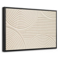 LEINWAND Bilder mit Rahmen - Muster - Abstrakt - Weiß - 30x20 - Beige, Textil (30/20cm) - MuchoWow