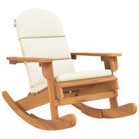 ADIRONDACK-SCHAUKELSTUHL Mit Kissen Massivholz Akazie - Braun, Holz (75/90/105cm) - vidaXL