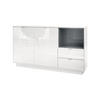 SIDEBOARD Metro Einsatz in Grau Hochglanz - Grau, Holzwerkstoff (153/88/38cm) - Vladon