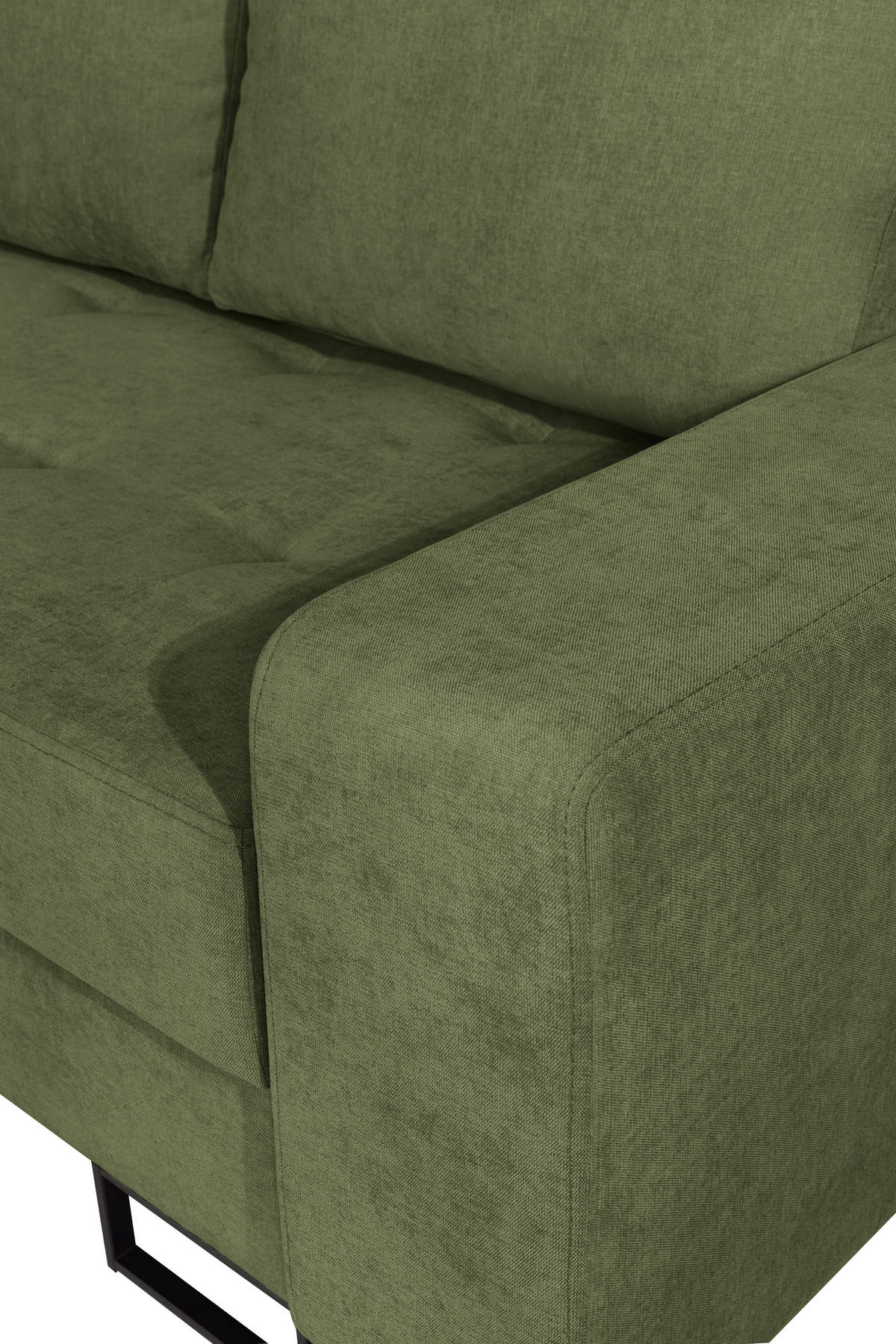 ECKSOFA mit Schlaffunktion Rechts Grün Chenille - 245x200 cm - Trevi - Schwarz/Grün, Holz/Holzwerkstoff (245/200cm) - Ravio
