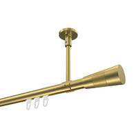 INNENLAUF-GARDINENSTANGEN-SET Sonette Tanara 400 cm (geteilt in 2 x 200 cm), 1-läufig, 20 mm Ø Messing-Optik - Messingfarben/Goldfarben, Metall (400cm) - INTERDECO