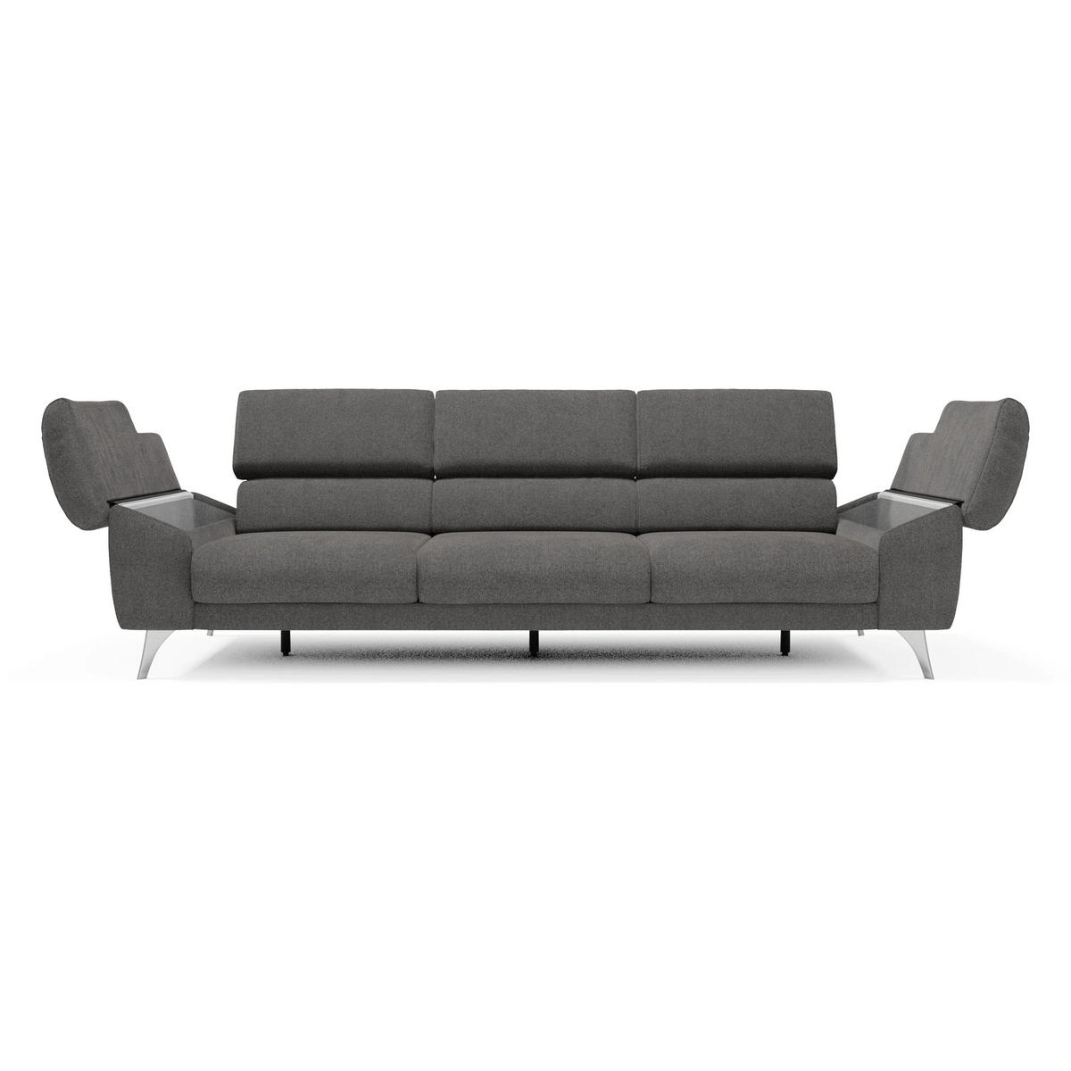 LINEARSOFA Donatello - Anthrazit, Metall (265/76/102cm) - Divani.store