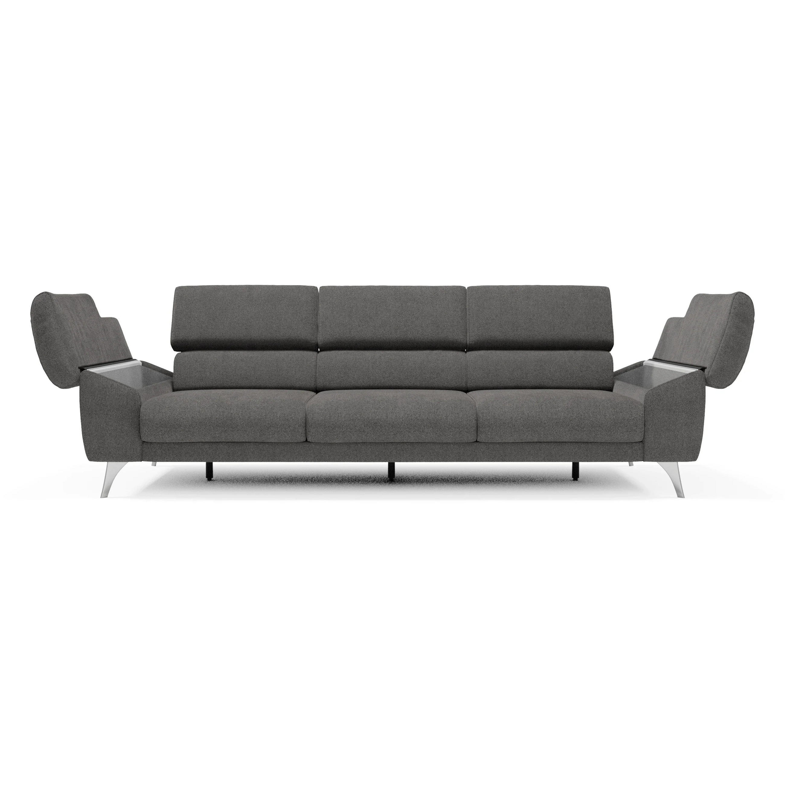 Thumbnail - Divani.store Linearsofa, Anthrazit, Metall, 265x76x102 cm, Wohnzimmer, Sofas & Couches, Sofas