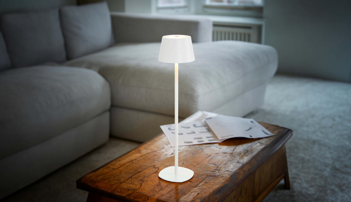 LED Tischlampe 3 in 1 Weiß max. 45cm hoch - Weiß, Metall (11/11/45cm) - Northpoint