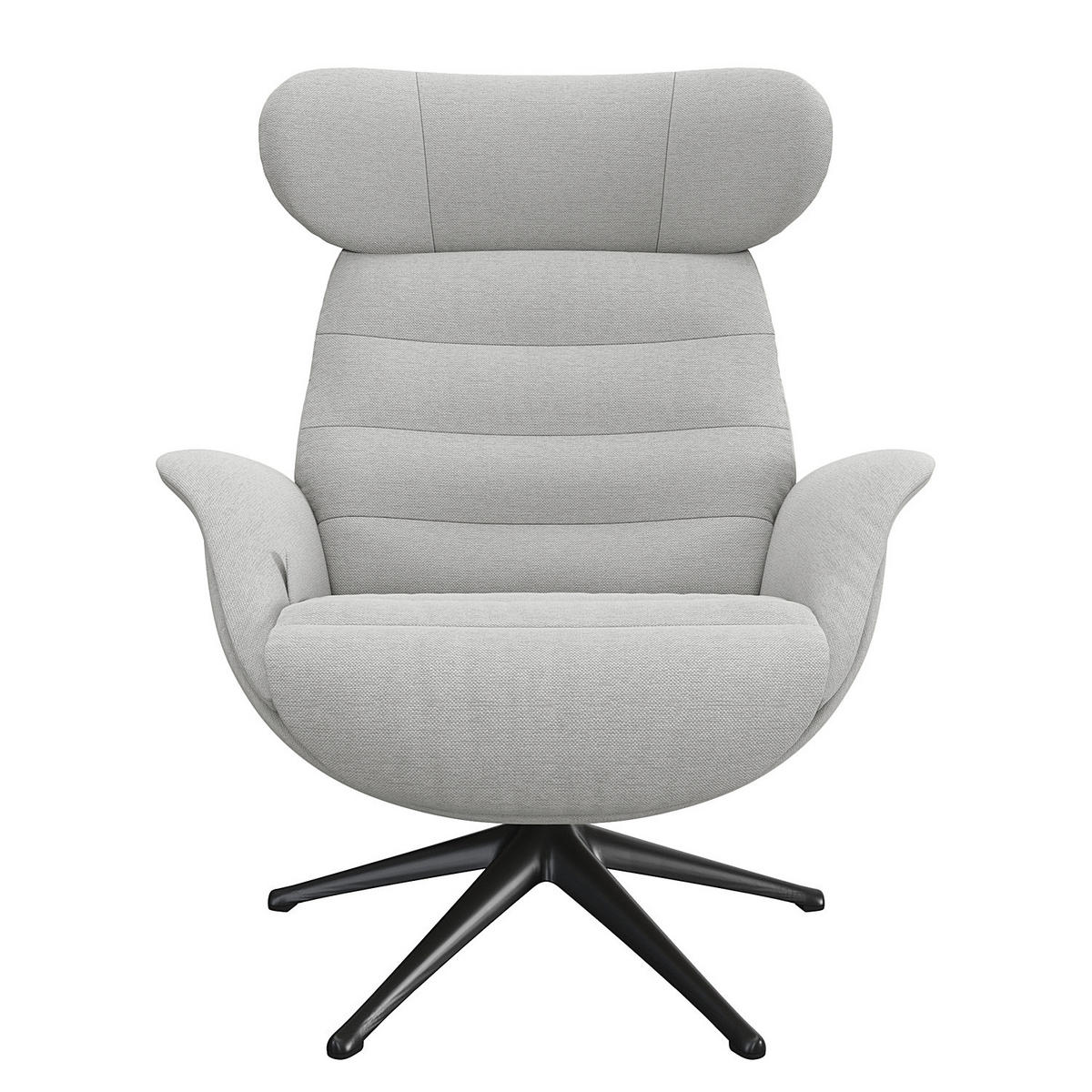 RELAXSESSEL - Hellgrau/Schwarz, Textil/Metall (90/107/90cm) - home24