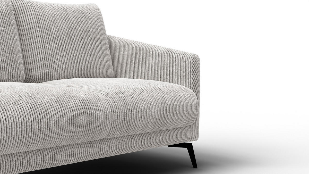 SOFA VILT 2-Sitzer, perlweiß - Schwarz/Weiß, Holzwerkstoff/Textil (142/89/94cm) - Courtois Laville