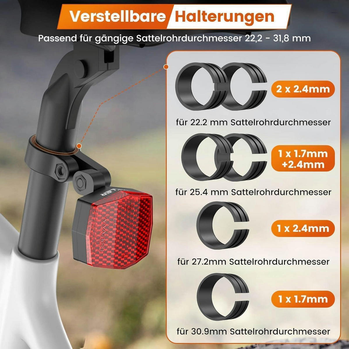 FAHRRAD Reflektor mit AirTag Halterung StVZO zugelassen - Multicolor, Kunststoff (5/2/6cm)