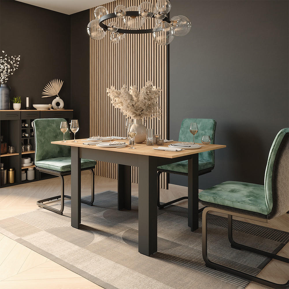 JÍDELNÍ STŮL Repose Antracit/zlatý dub - antracitová, kompozitní dřevo (80/100/76cm) - Vicco