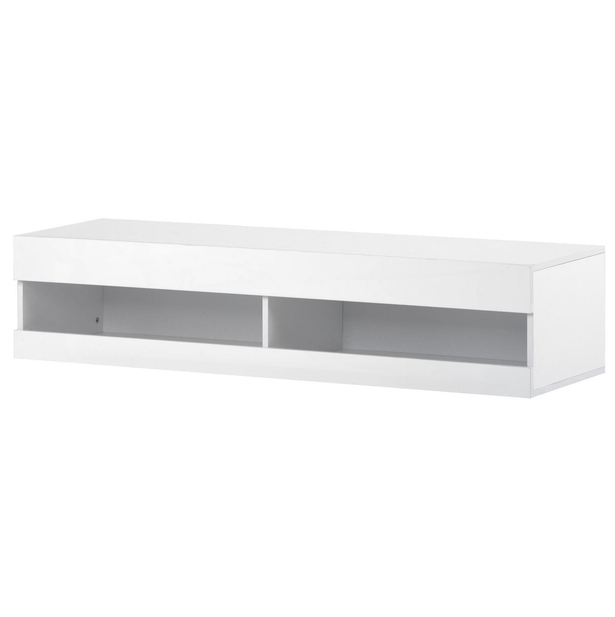 LOWBOARD 140/40/30,5 cm aus MDF mit LED-Beleuchtung Weiß - Weiß, Holzwerkstoff (140/30.5/40cm) - Modenvie
