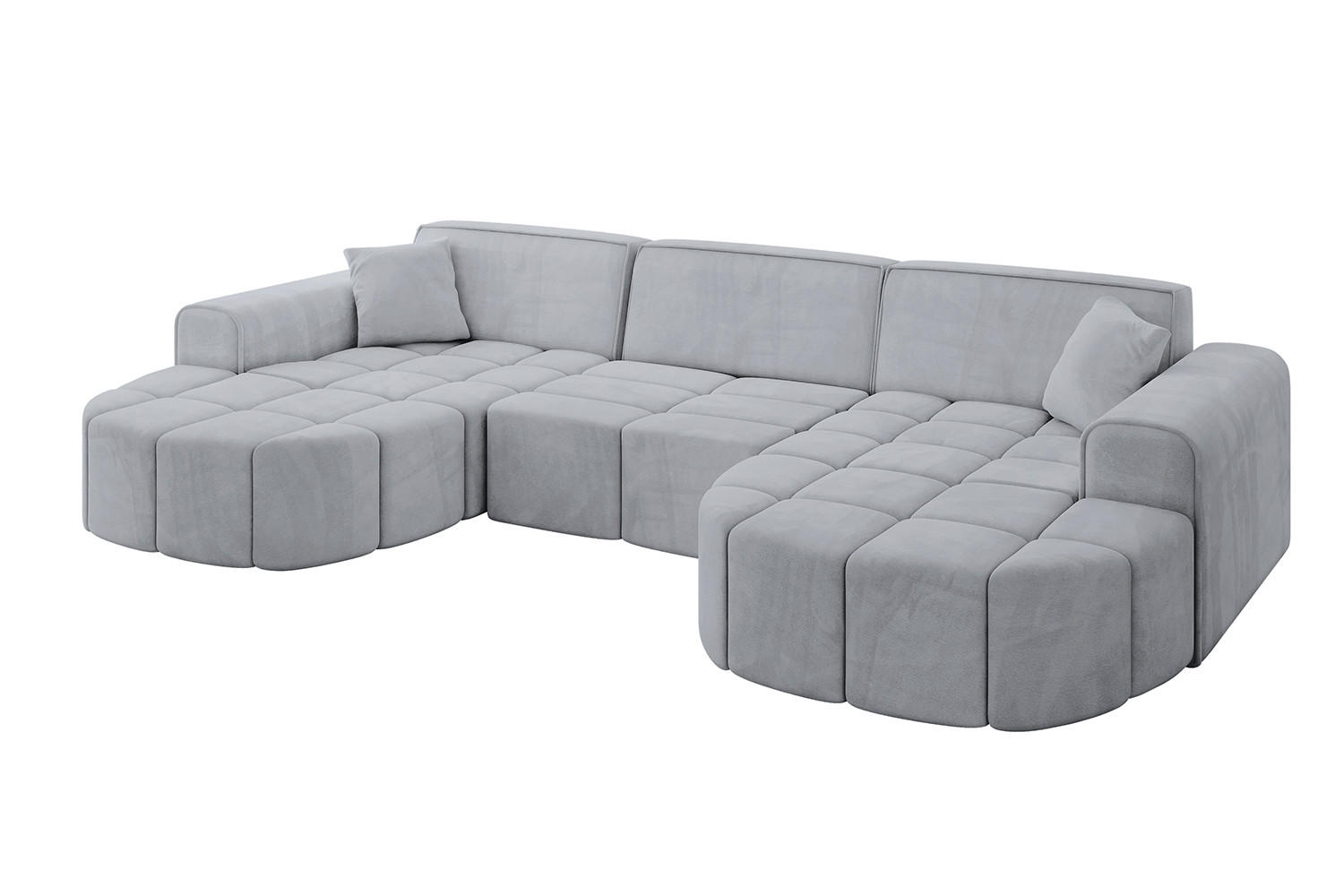 WOHNLANDSCHAFT LIVO-U1 - 315x173x79,5 cm Grau - Grau, Holzwerkstoff/Textil (315/79/173cm) - ALTDECOR