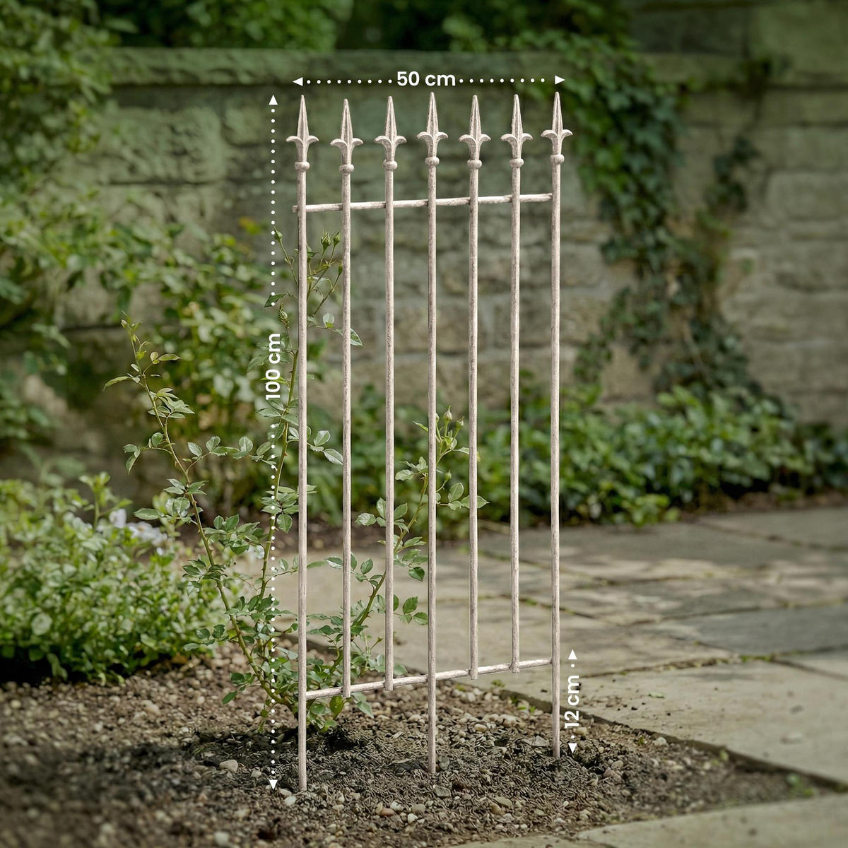 RANKGITTER 2er Set Metall Antik-Creme - Creme, Metall (50/100/0.7cm) - CLP