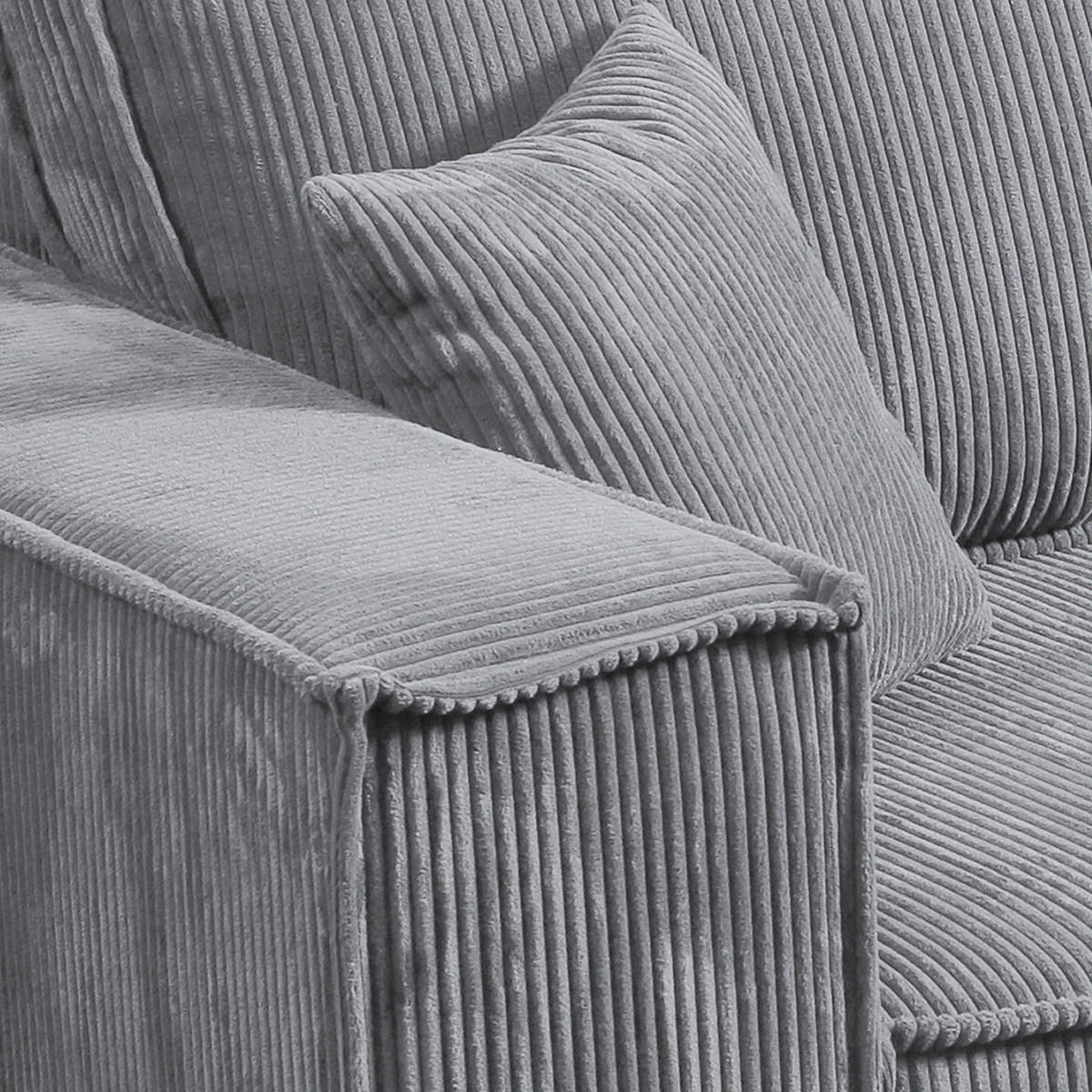 SOFA Isaac 4 Sitzplätze Hellgrau - Grau, Holzwerkstoff (255/85/105cm) - Petits-meubles